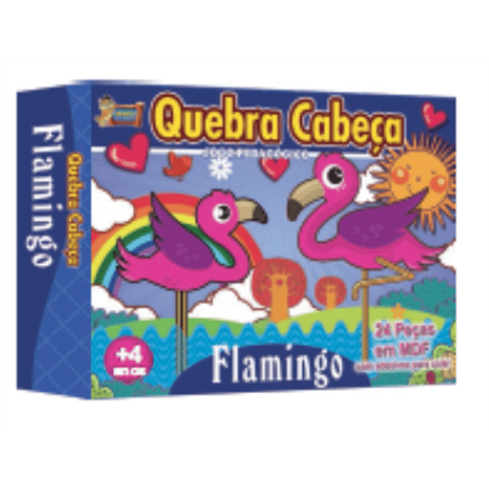 Quebra Cabeca 24 Pecas Em Madeira Flamingo Ref 4126 Lojaswessel